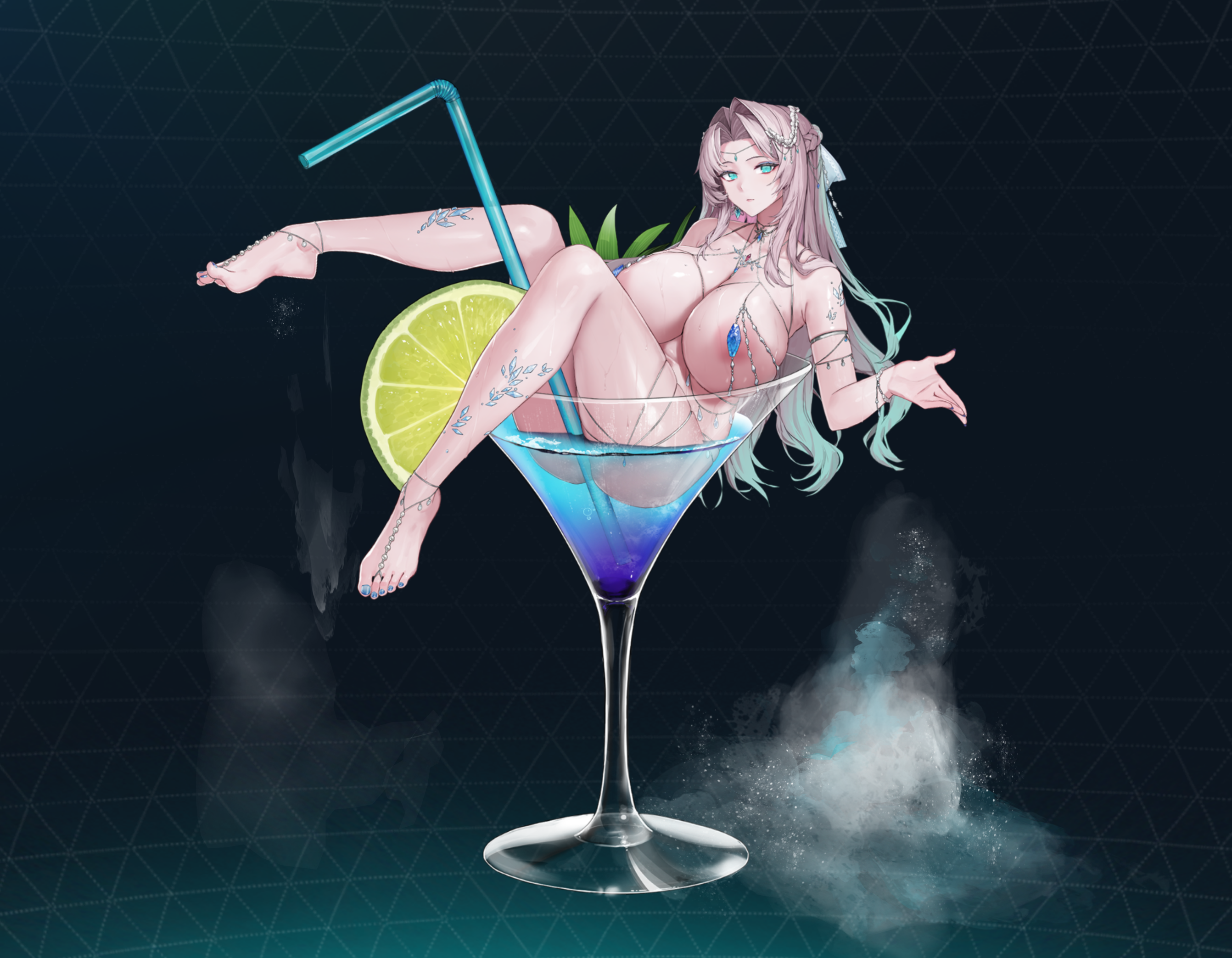 あなたの瞳に乾杯!相変わらず消えない暑さを冷やすためにムネモシュネがミニプールでバーレスクを披露します。やれやれ··· 彼女の顔に微弱な紅潮が広がるのはカクテルの酔いからでしょうか、それともあなたに感じる恥ずかしさからでしょうか? あなたの瞳に乾杯!相変わらず消えない暑さを冷やすためにムネモシュネがミニプールでバーレスクを披露します。やれやれ··· 彼女の顔に微弱な紅潮が広がるのはカクテルの酔いからでしょうか、それともあなたに感じる恥ずかしさからでしょうか?