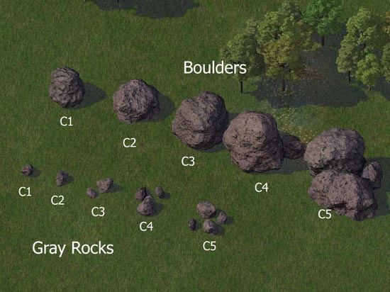 CP PloppableRocks Gray BSC - SimCity4 - World's BAT, MOD, LOT