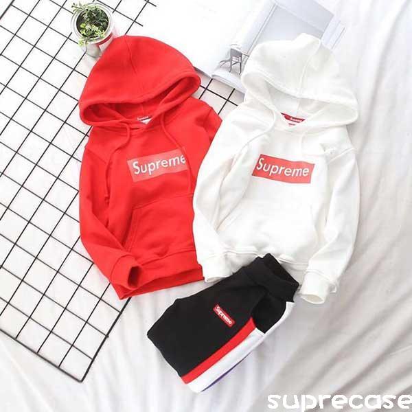 supreme 子供パーカー セットアップ 韓国風 supreme 子供服 通学